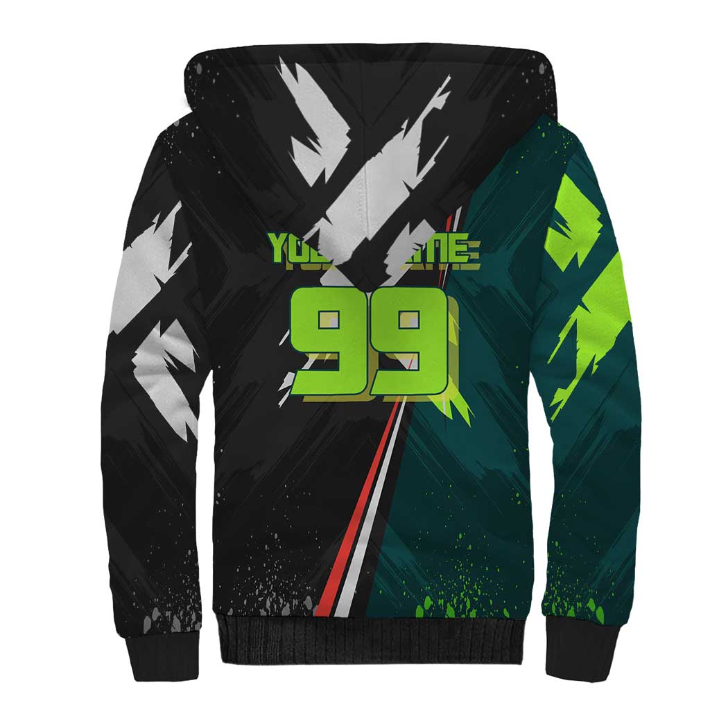 Personalized Kokichi Muta Jujutsu Kaisen Sherpa Hoodie Anime Soccer Theme Red Uniform Dynamic Kick Design