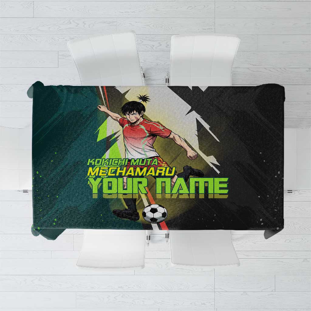 Personalized Kokichi Muta Jujutsu Kaisen Tablecloth Anime Soccer Theme Red Uniform Dynamic Kick Design