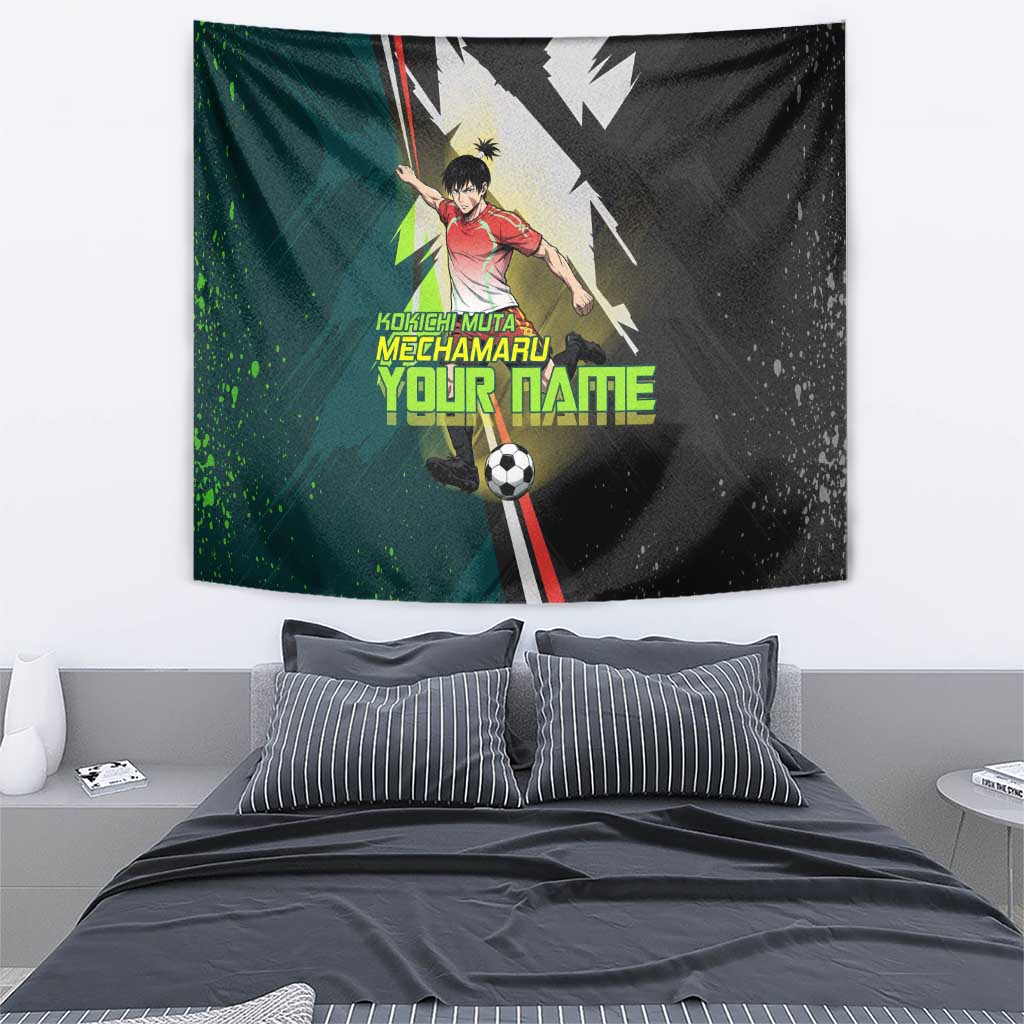 Personalized Kokichi Muta Jujutsu Kaisen Tapestry Anime Soccer Theme Red Uniform Dynamic Kick Design