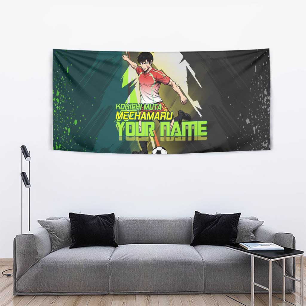 Personalized Kokichi Muta Jujutsu Kaisen Tapestry Anime Soccer Theme Red Uniform Dynamic Kick Design
