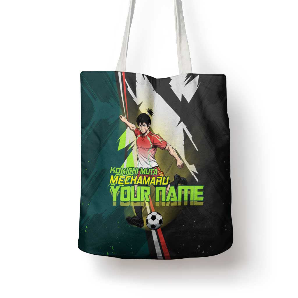 Personalized Kokichi Muta Jujutsu Kaisen Tote Bag Anime Soccer Theme Red Uniform Dynamic Kick Design
