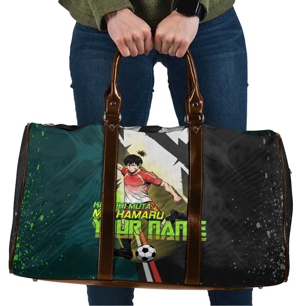 Personalized Kokichi Muta Jujutsu Kaisen Travel Bag Anime Soccer Theme Red Uniform Dynamic Kick Design