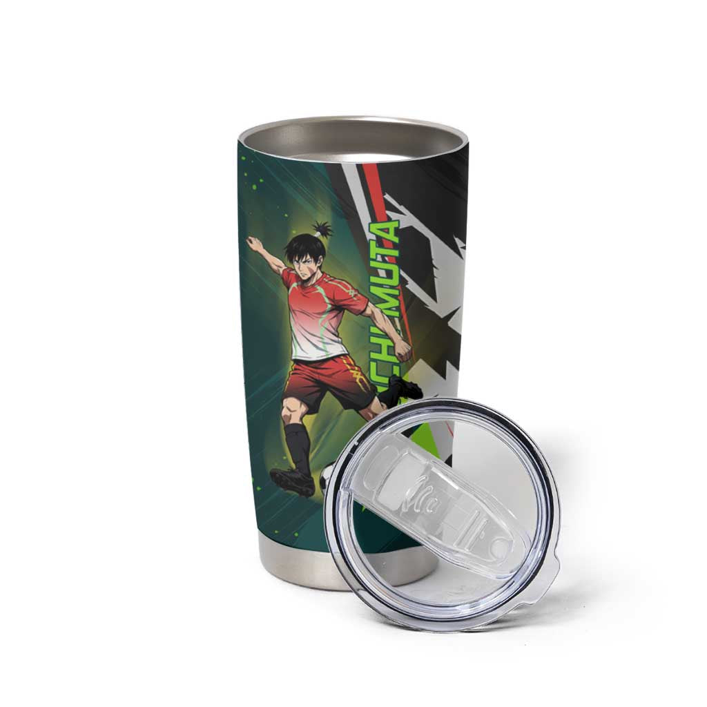 Personalized Kokichi Muta Jujutsu Kaisen Tumbler Cup Anime Soccer Theme Red Uniform Dynamic Kick Design