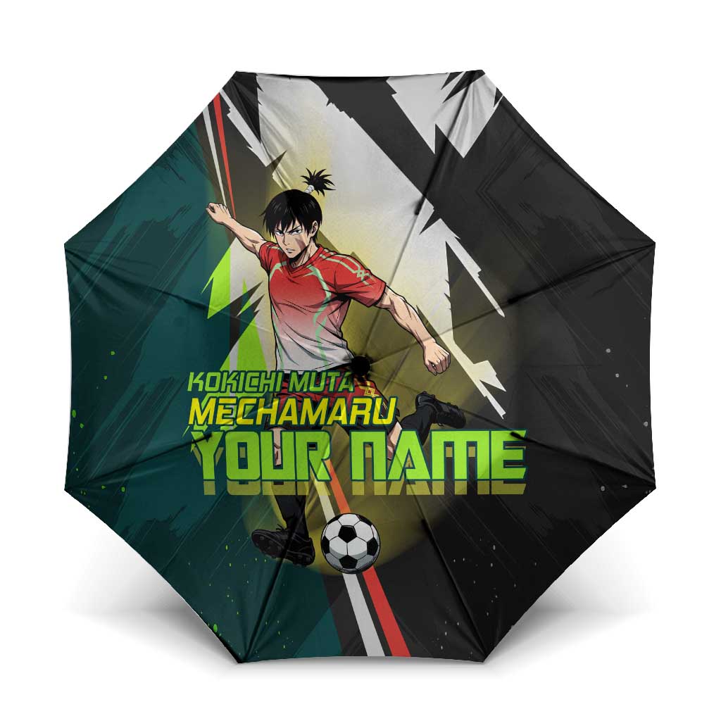 Personalized Kokichi Muta Jujutsu Kaisen Umbrella Anime Soccer Theme Red Uniform Dynamic Kick Design
