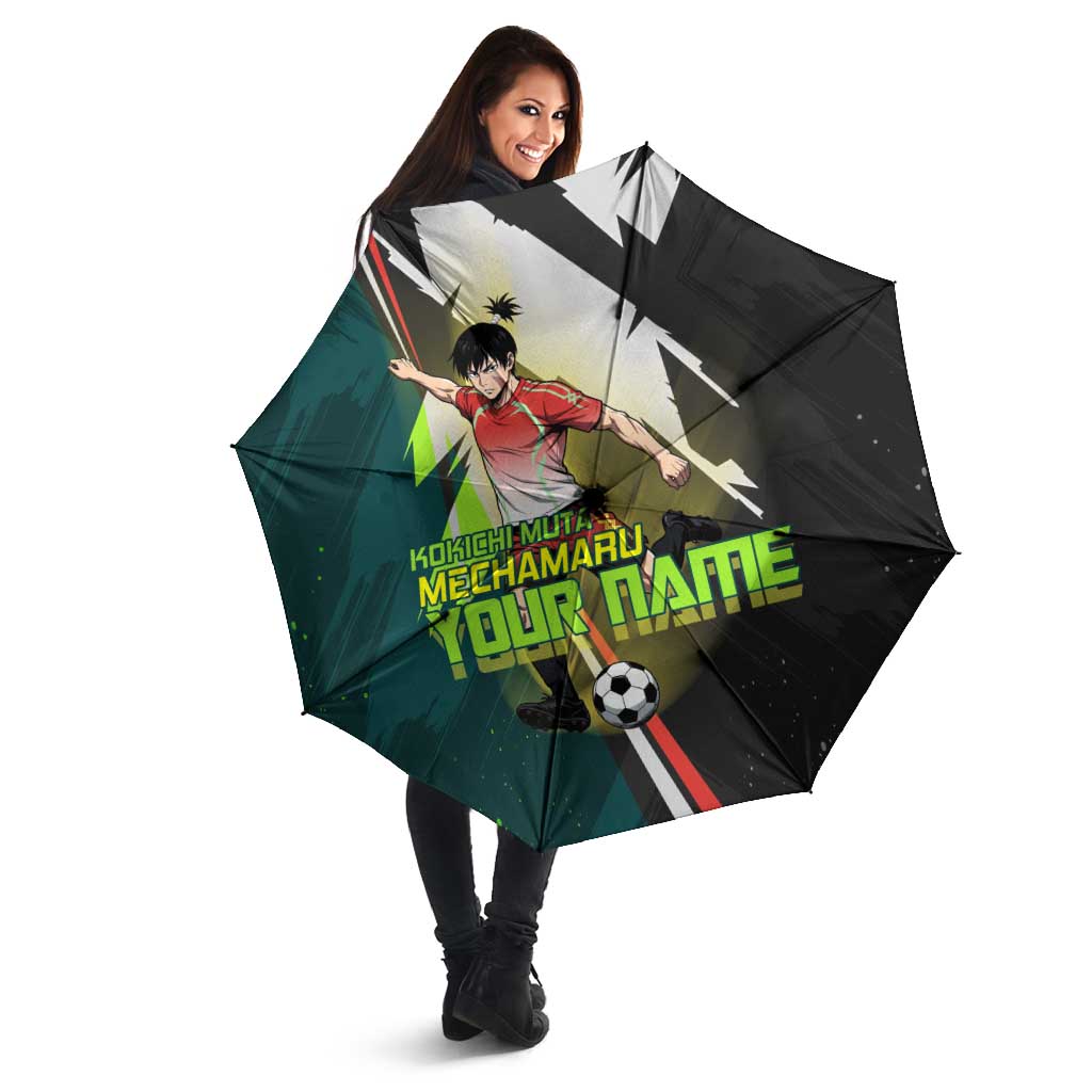 Personalized Kokichi Muta Jujutsu Kaisen Umbrella Anime Soccer Theme Red Uniform Dynamic Kick Design