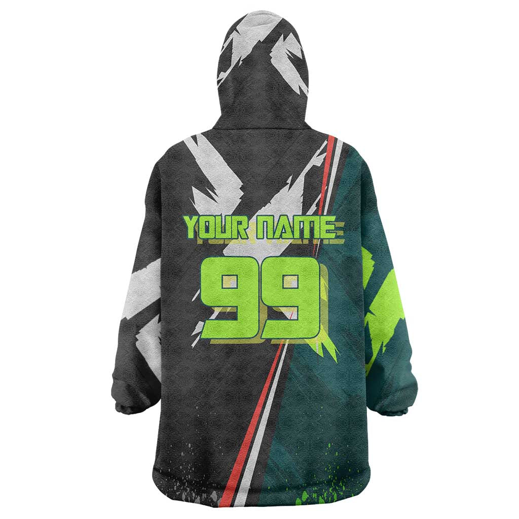 Personalized Kokichi Muta Jujutsu Kaisen Wearable Blanket Hoodie Anime Soccer Theme Red Uniform Dynamic Kick Design