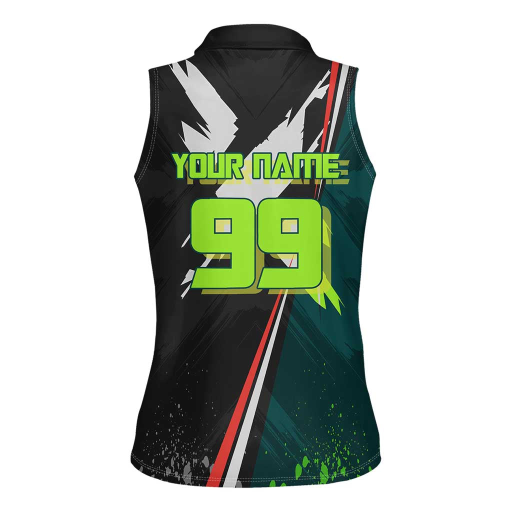 Personalized Kokichi Muta Jujutsu Kaisen Women Sleeveless Polo Shirt Anime Soccer Theme Red Uniform Dynamic Kick Design