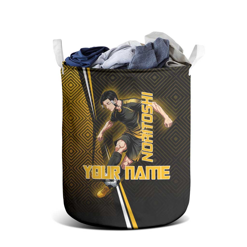 Personalized Noritoshi Kamo Jujutsu Kaisen Laundry Basket Anime Soccer Theme with Yellow Geometric Design