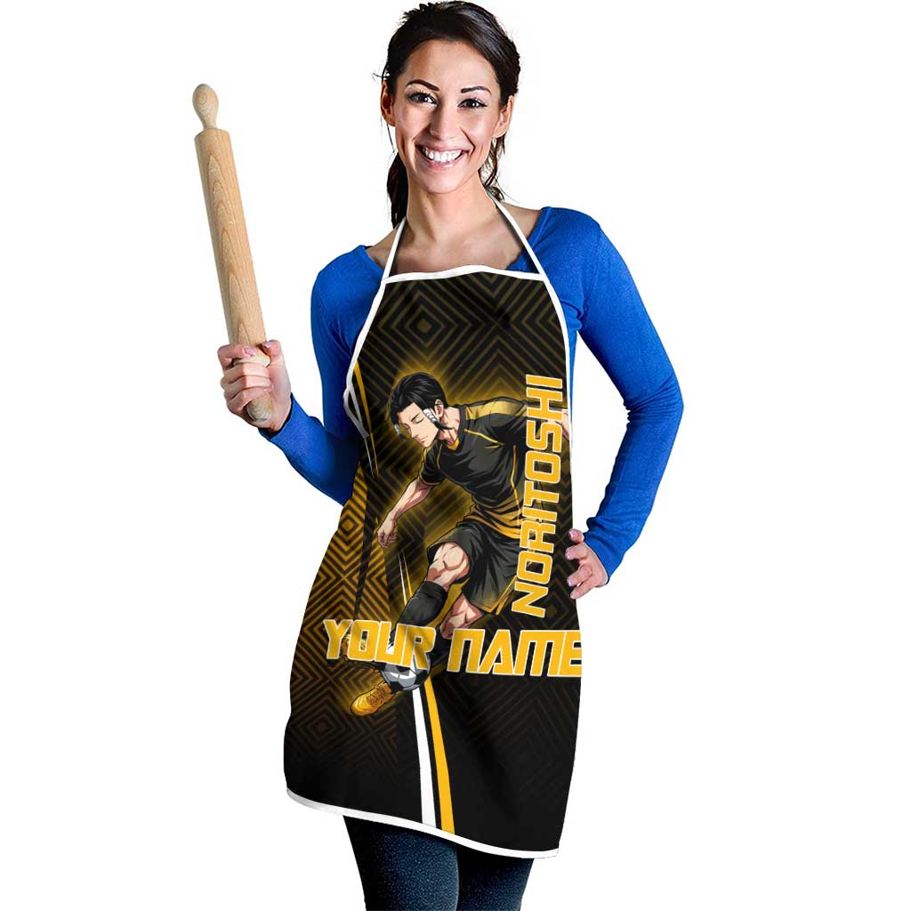 Personalized Noritoshi Kamo Jujutsu Kaisen Apron Anime Soccer Theme with Yellow Geometric Design