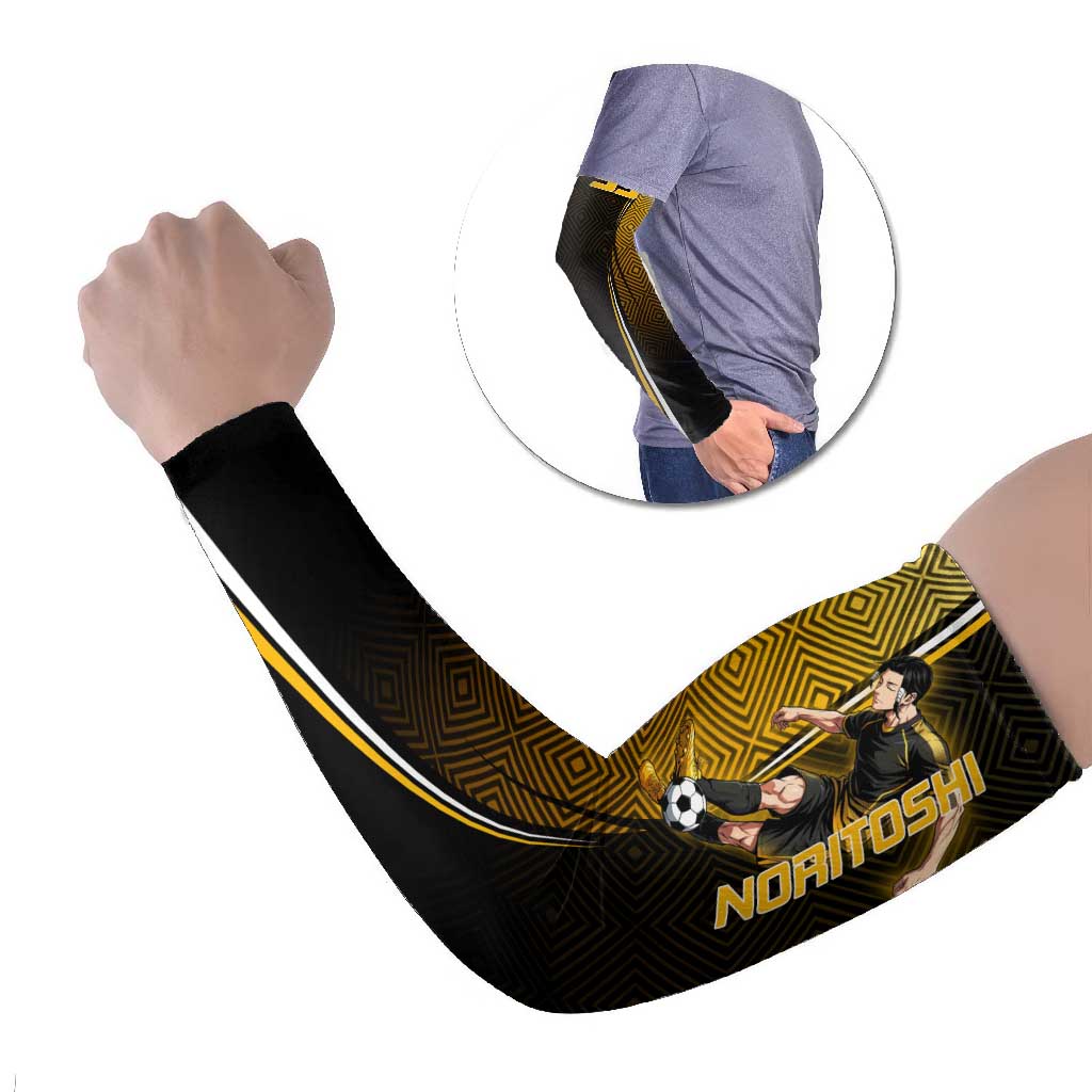 Personalized Noritoshi Kamo Jujutsu Kaisen Arm Sleeves Anime Soccer Theme with Yellow Geometric Design