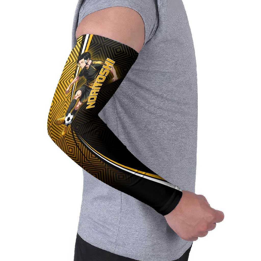 Personalized Noritoshi Kamo Jujutsu Kaisen Arm Sleeves Anime Soccer Theme with Yellow Geometric Design