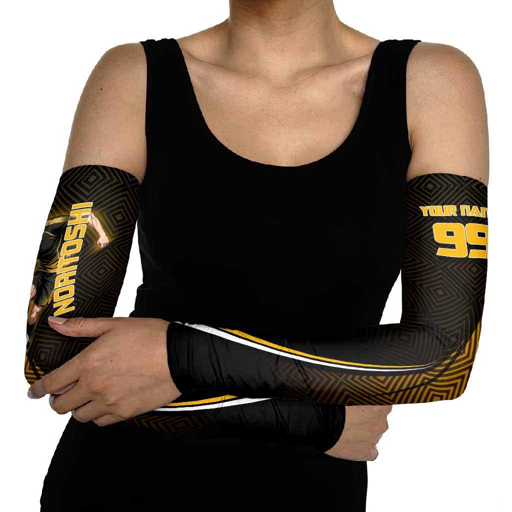 Personalized Noritoshi Kamo Jujutsu Kaisen Arm Sleeves Anime Soccer Theme with Yellow Geometric Design