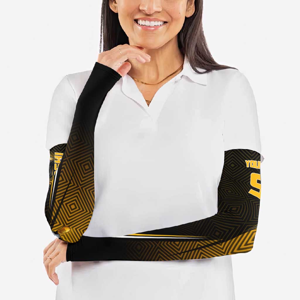 Personalized Noritoshi Kamo Jujutsu Kaisen Arm Sleeves Anime Soccer Theme with Yellow Geometric Design