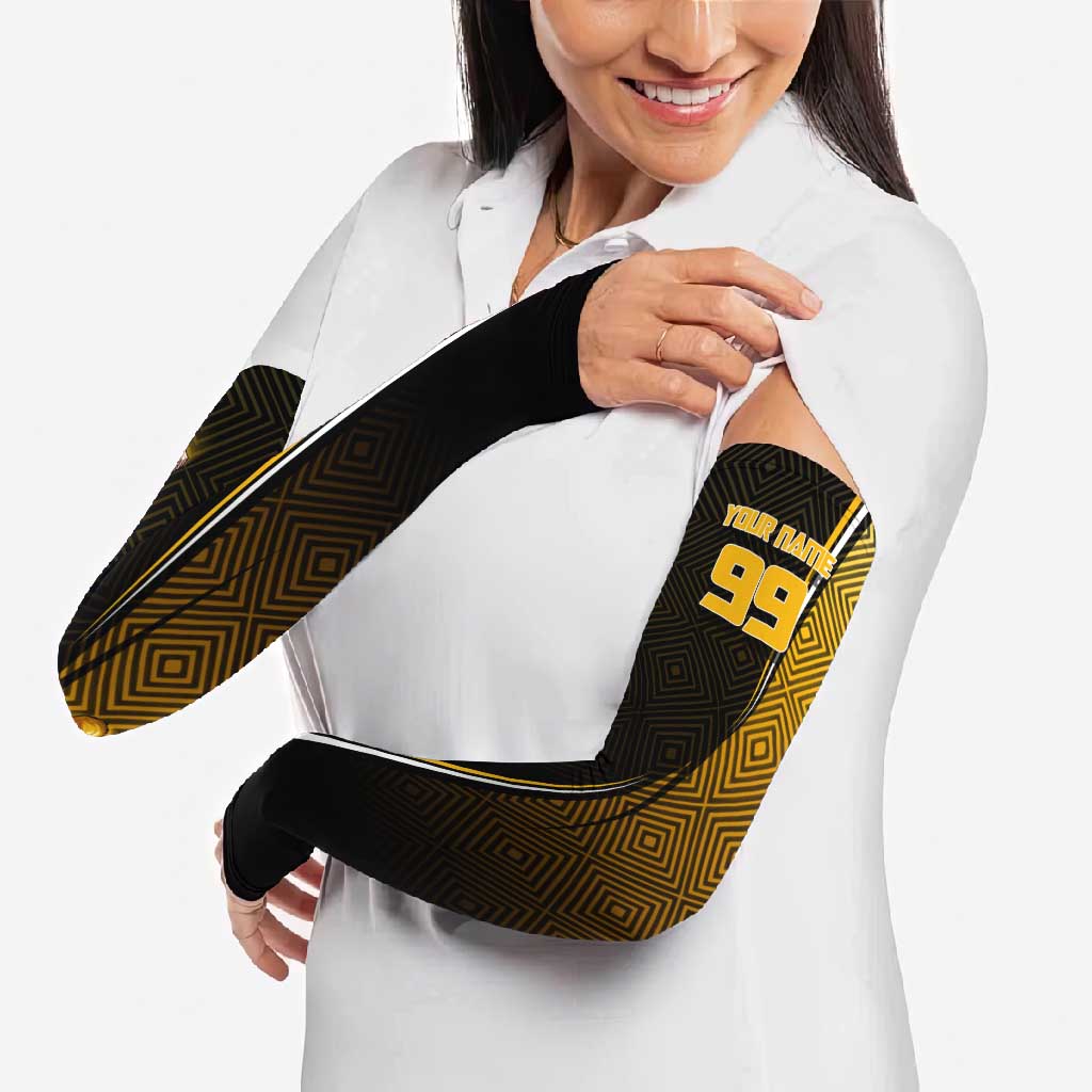 Personalized Noritoshi Kamo Jujutsu Kaisen Arm Sleeves Anime Soccer Theme with Yellow Geometric Design