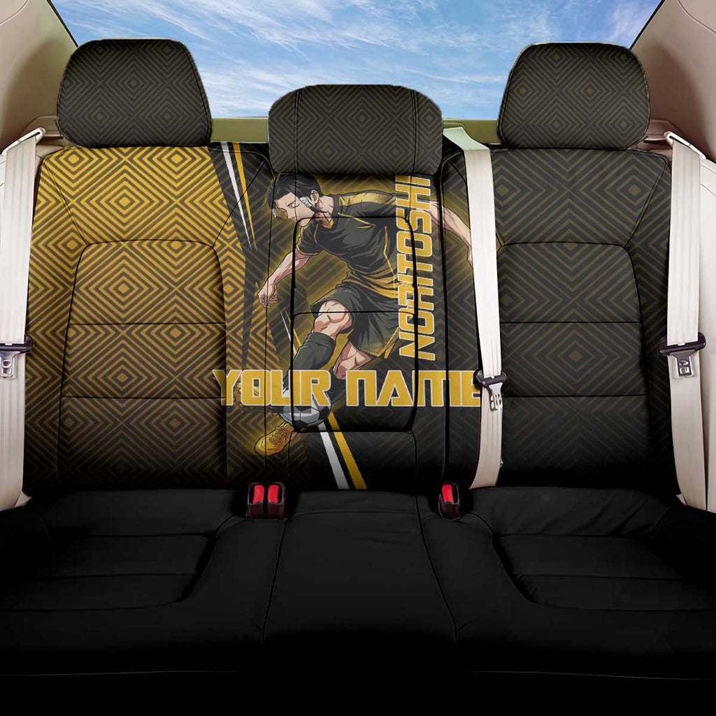 Personalized Noritoshi Kamo Jujutsu Kaisen Back Car Seat Cover Anime Soccer Theme with Yellow Geometric Design