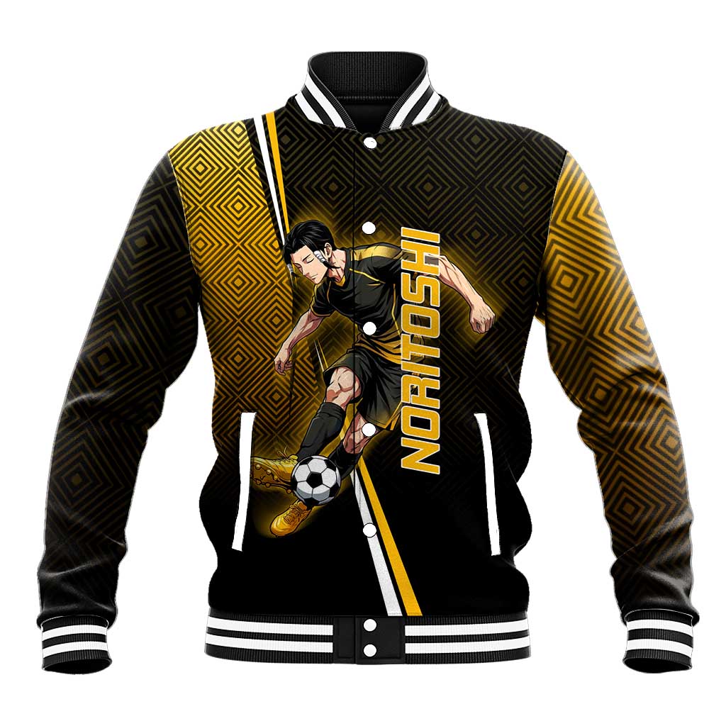 Personalized Noritoshi Kamo Jujutsu Kaisen Baseball Jacket Anime Soccer Theme with Yellow Geometric Design