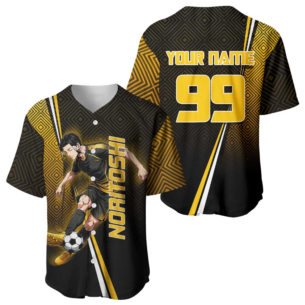 Personalized Noritoshi Kamo Jujutsu Kaisen Baseball Jersey Anime Soccer Theme with Yellow Geometric Design