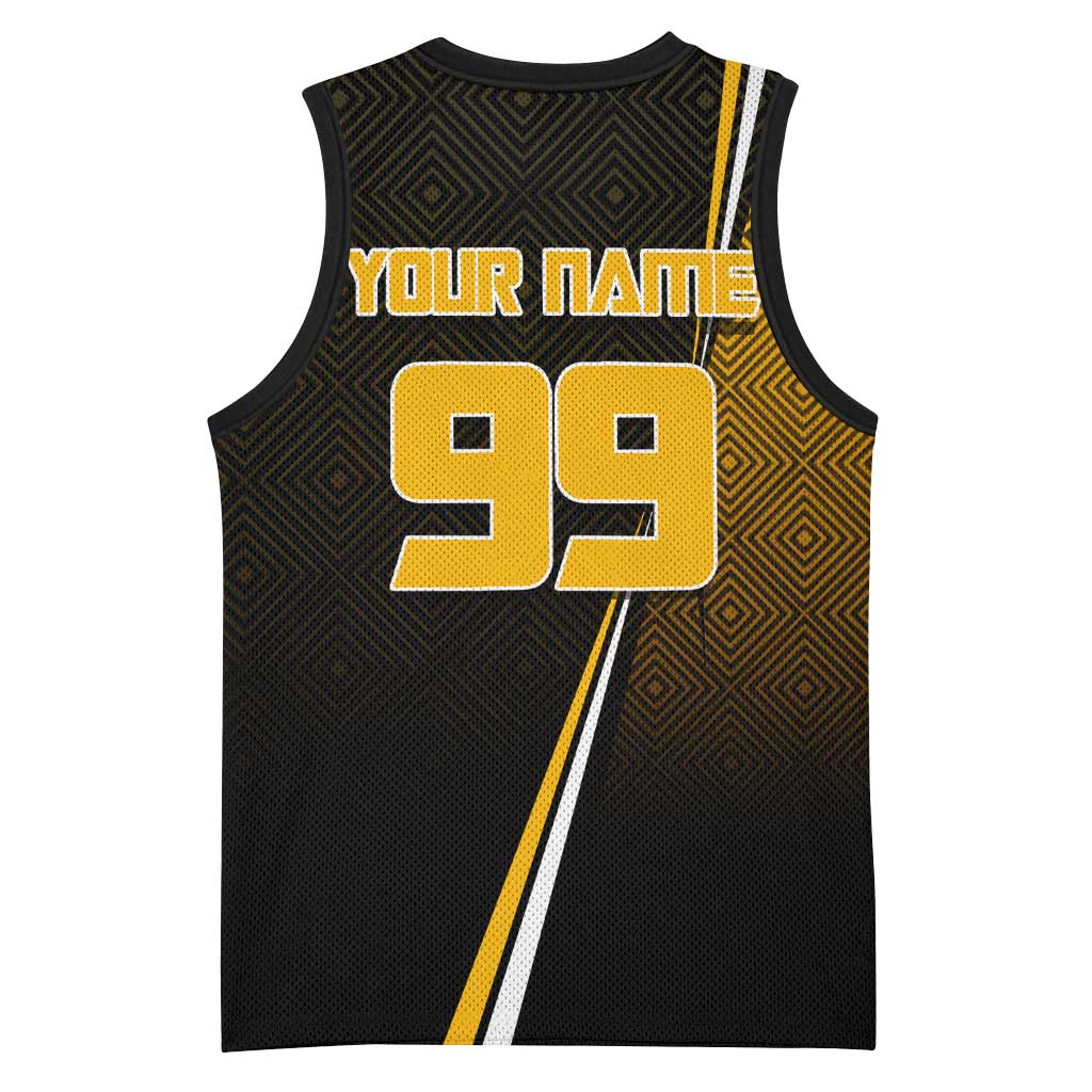 Personalized Noritoshi Kamo Jujutsu Kaisen Basketball Jersey Anime Soccer Theme with Yellow Geometric Design