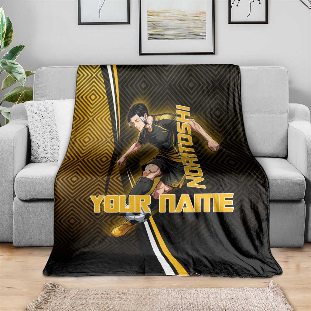 Personalized Noritoshi Kamo Jujutsu Kaisen Blanket Anime Soccer Theme with Yellow Geometric Design