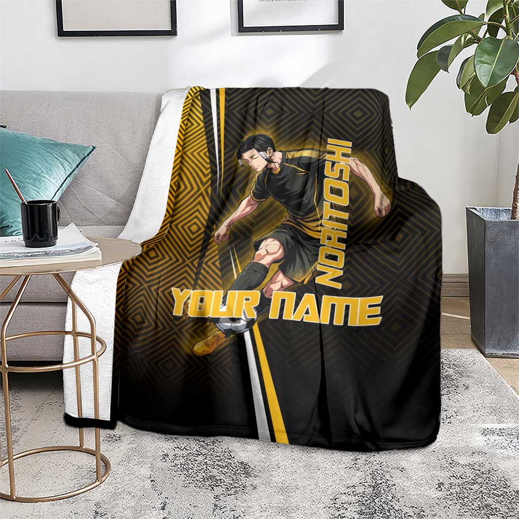 Personalized Noritoshi Kamo Jujutsu Kaisen Blanket Anime Soccer Theme with Yellow Geometric Design