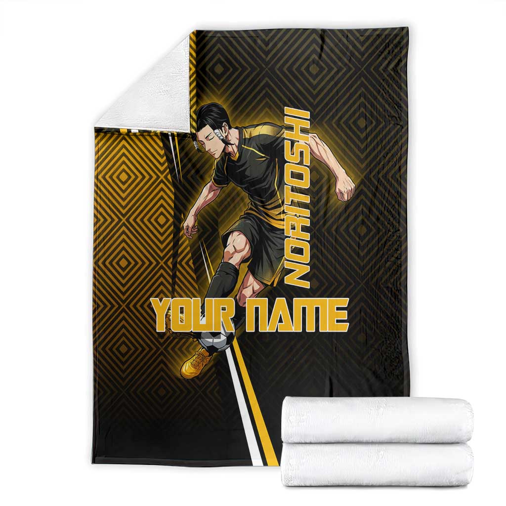 Personalized Noritoshi Kamo Jujutsu Kaisen Blanket Anime Soccer Theme with Yellow Geometric Design