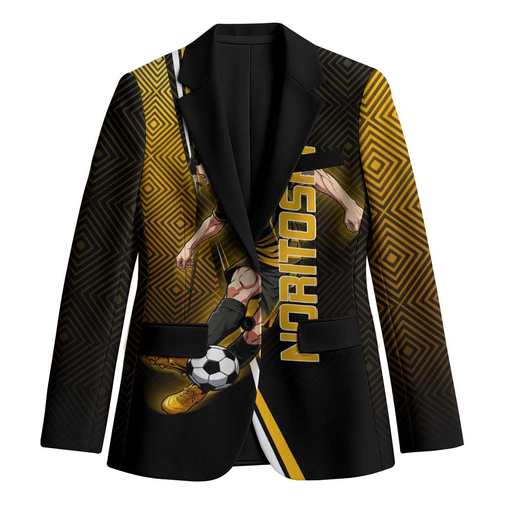 Personalized Noritoshi Kamo Jujutsu Kaisen Blazer Anime Soccer Theme with Yellow Geometric Design