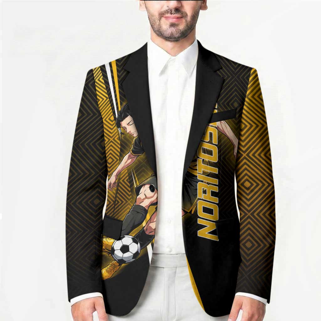 Personalized Noritoshi Kamo Jujutsu Kaisen Blazer Anime Soccer Theme with Yellow Geometric Design