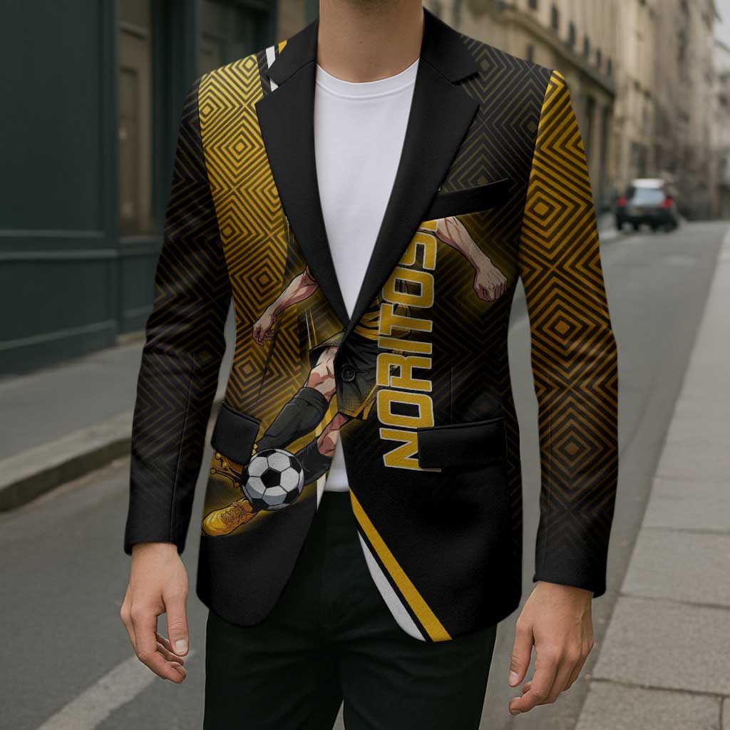 Personalized Noritoshi Kamo Jujutsu Kaisen Blazer Anime Soccer Theme with Yellow Geometric Design