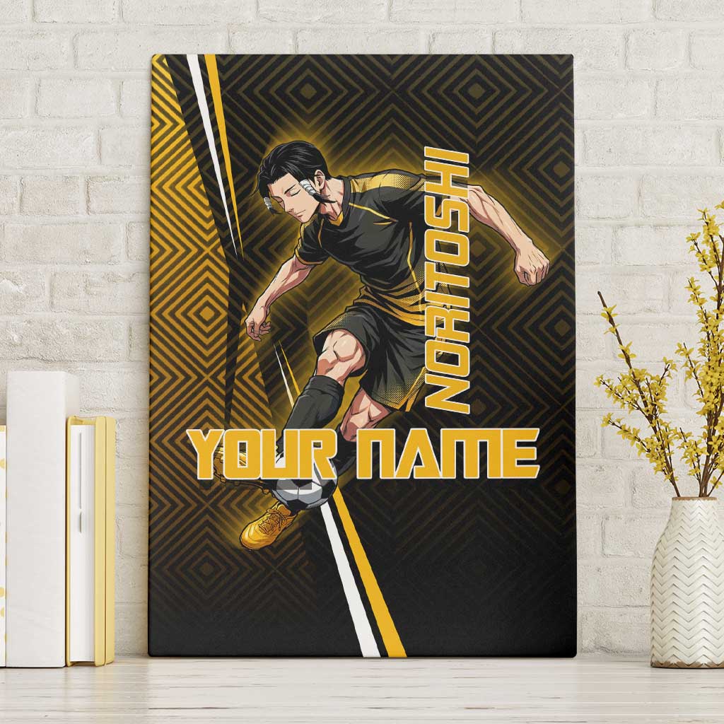 Personalized Noritoshi Kamo Jujutsu Kaisen Canvas Wall Art Anime Soccer Theme with Yellow Geometric Design