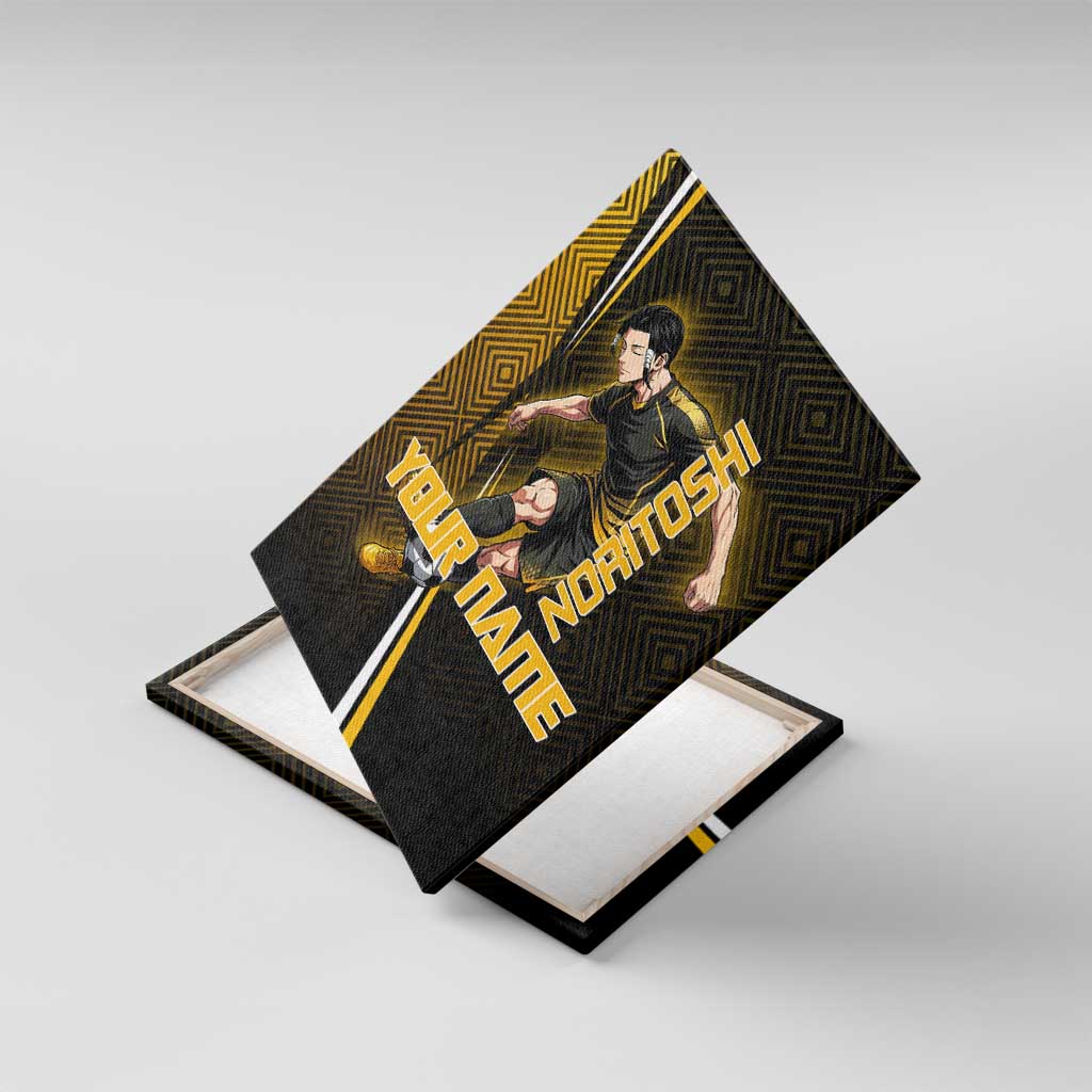 Personalized Noritoshi Kamo Jujutsu Kaisen Canvas Wall Art Anime Soccer Theme with Yellow Geometric Design