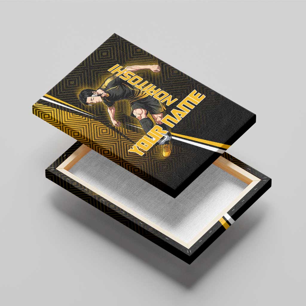 Personalized Noritoshi Kamo Jujutsu Kaisen Canvas Wall Art Anime Soccer Theme with Yellow Geometric Design