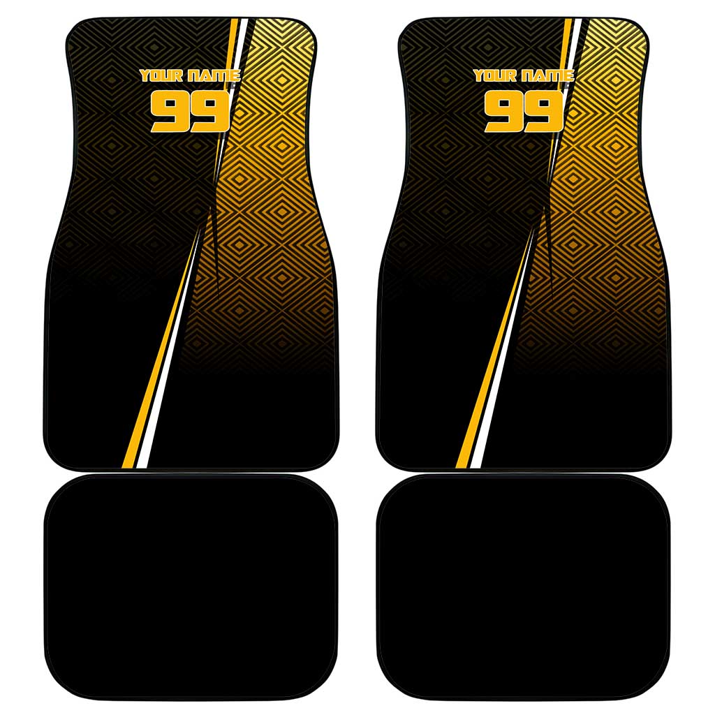 Personalized Noritoshi Kamo Jujutsu Kaisen Car Mats Anime Soccer Theme with Yellow Geometric Design