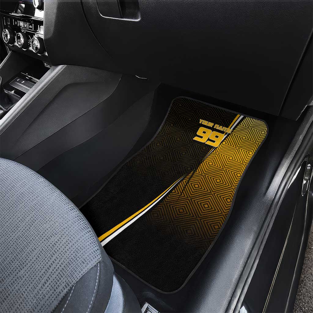 Personalized Noritoshi Kamo Jujutsu Kaisen Car Mats Anime Soccer Theme with Yellow Geometric Design