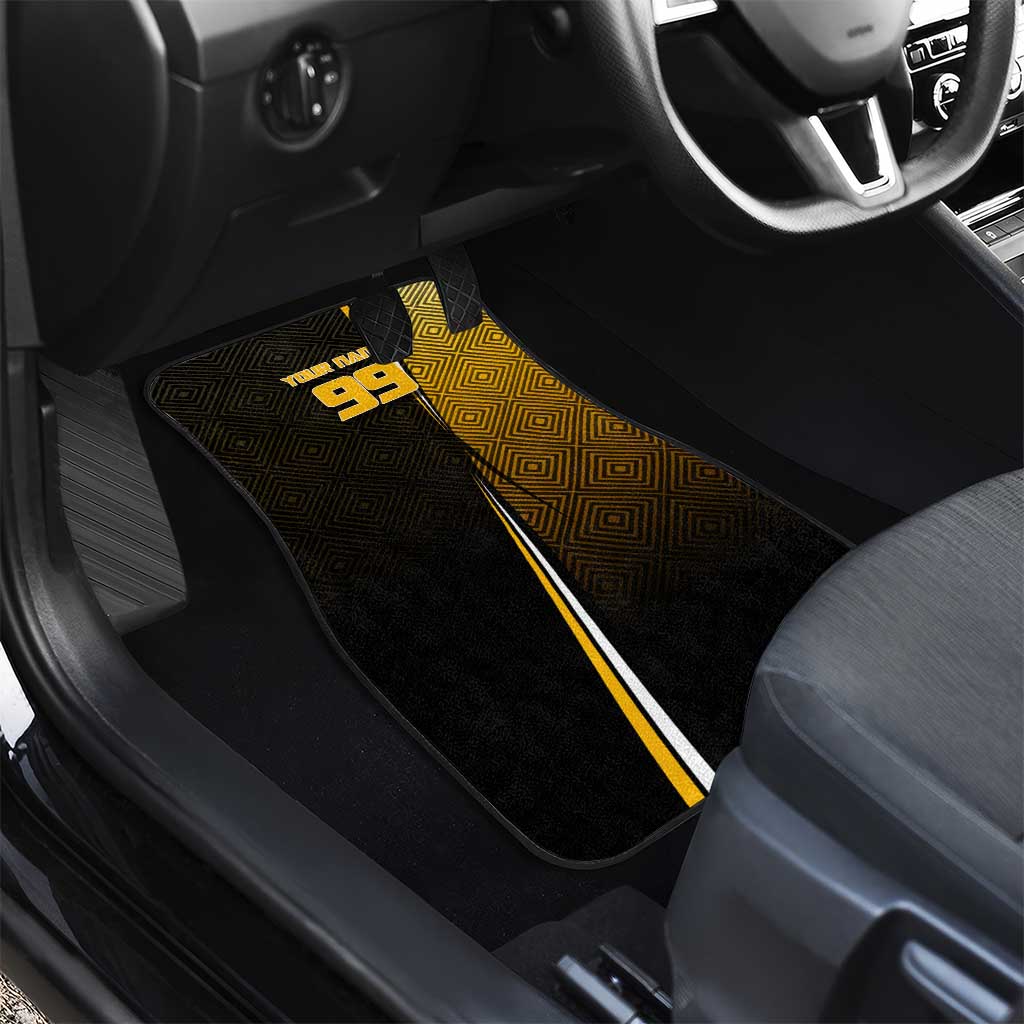 Personalized Noritoshi Kamo Jujutsu Kaisen Car Mats Anime Soccer Theme with Yellow Geometric Design