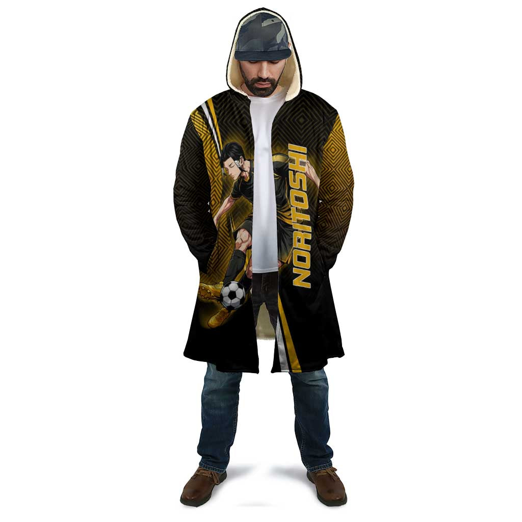 Personalized Noritoshi Kamo Jujutsu Kaisen Cloak Anime Soccer Theme with Yellow Geometric Design