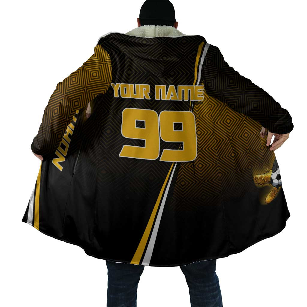 Personalized Noritoshi Kamo Jujutsu Kaisen Cloak Anime Soccer Theme with Yellow Geometric Design