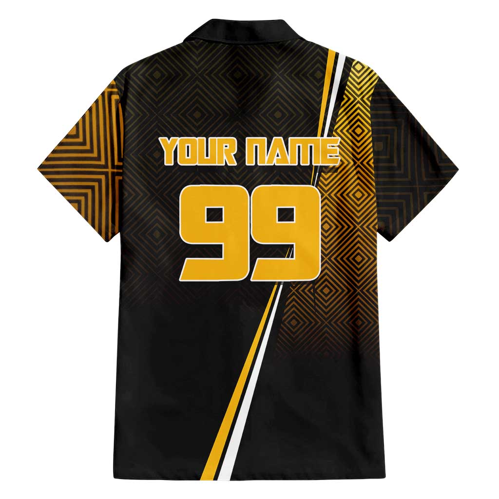 Personalized Noritoshi Kamo Jujutsu Kaisen Family Matching Off The Shoulder Long Sleeve Dress and Hawaiian Shirt Anime Soccer Theme with Yellow Geometric Design