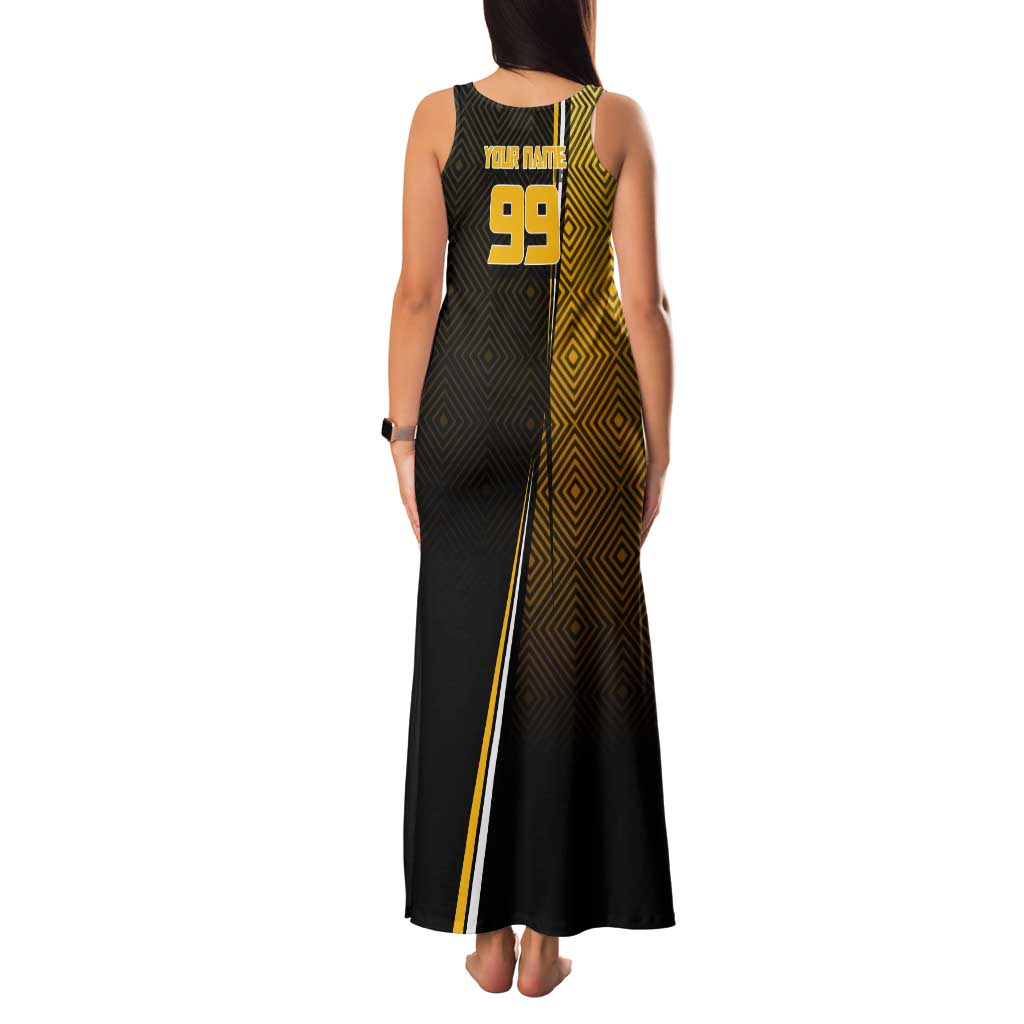 Personalized Noritoshi Kamo Jujutsu Kaisen Family Matching Tank Maxi Dress and Hawaiian Shirt Anime Soccer Theme with Yellow Geometric Design