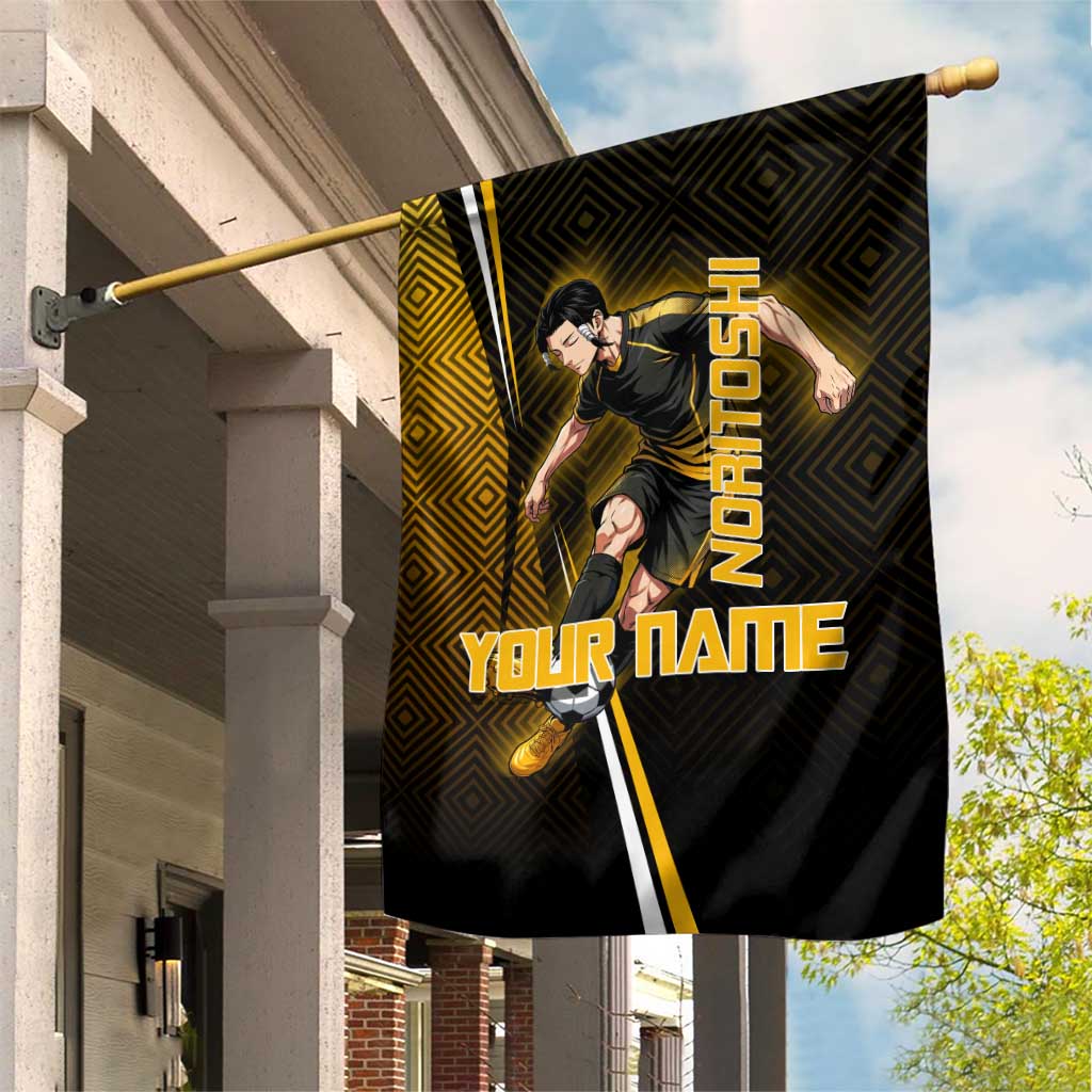 Personalized Noritoshi Kamo Jujutsu Kaisen Garden Flag Anime Soccer Theme with Yellow Geometric Design
