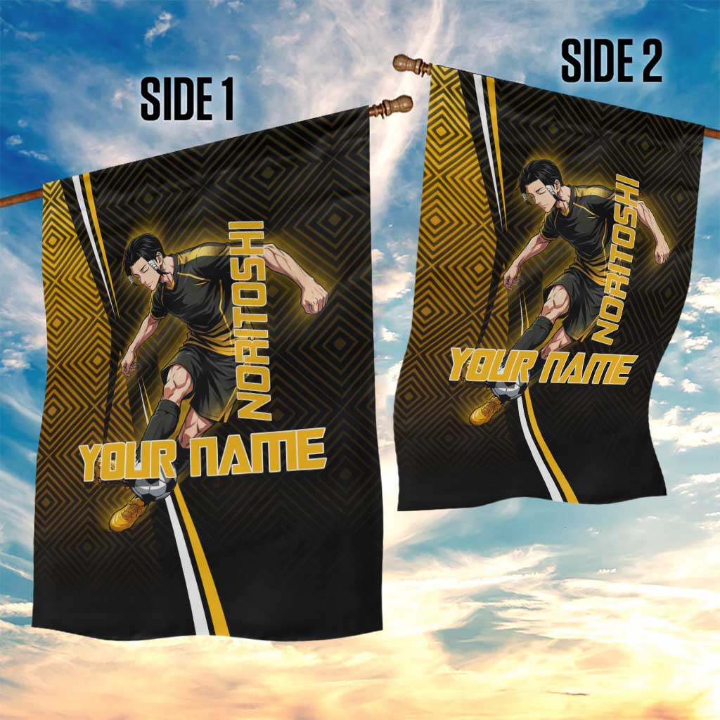Personalized Noritoshi Kamo Jujutsu Kaisen Garden Flag Anime Soccer Theme with Yellow Geometric Design