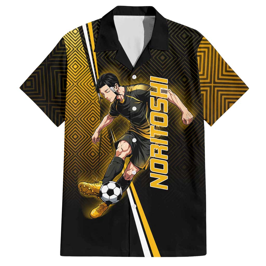 Personalized Noritoshi Kamo Jujutsu Kaisen Hawaiian Shirt Anime Soccer Theme with Yellow Geometric Design
