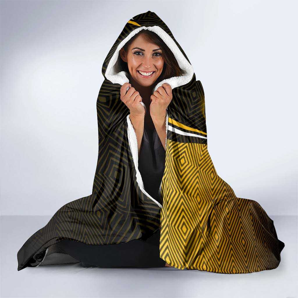 Personalized Noritoshi Kamo Jujutsu Kaisen Hooded Blanket Anime Soccer Theme with Yellow Geometric Design