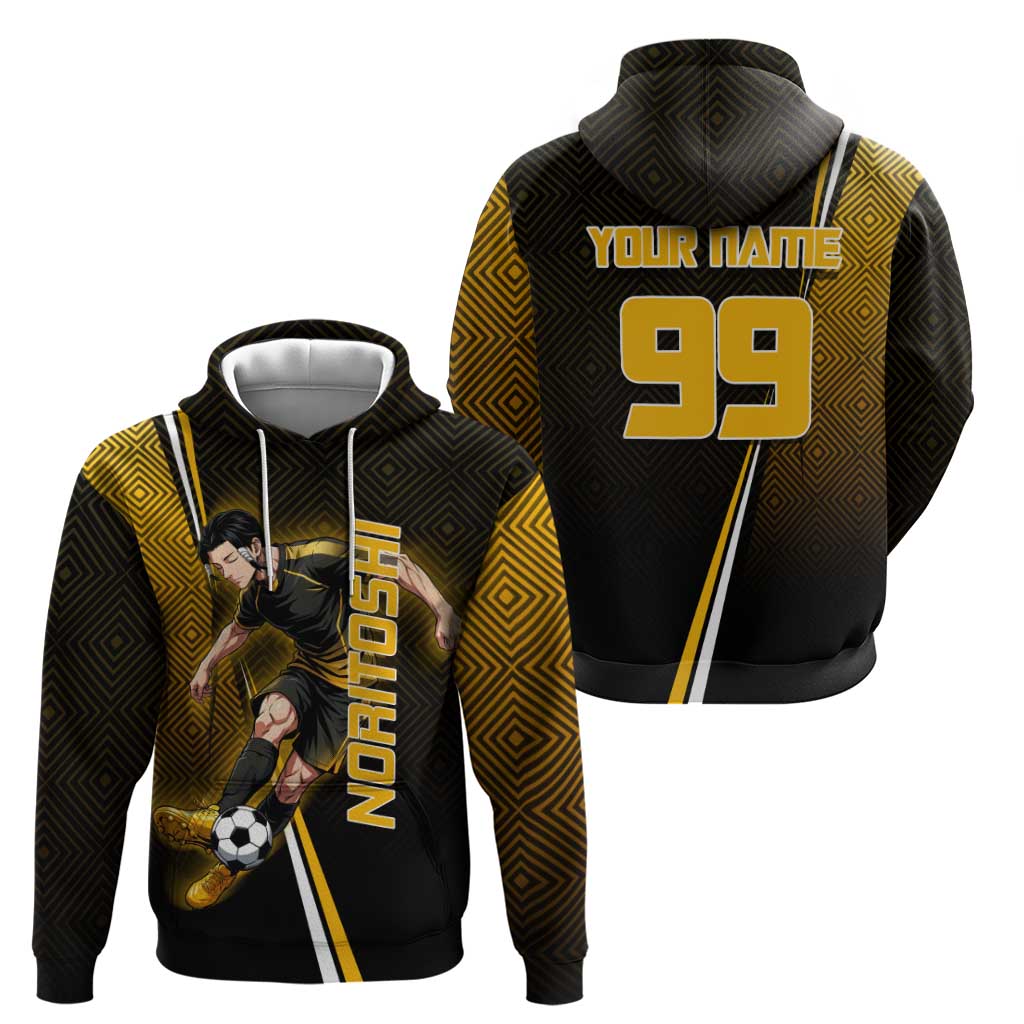 Personalized Noritoshi Kamo Jujutsu Kaisen Hoodie Anime Soccer Theme with Yellow Geometric Design