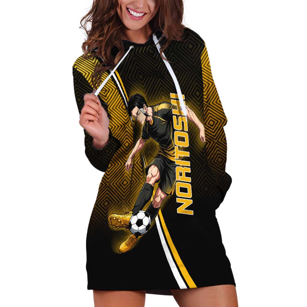 Personalized Noritoshi Kamo Jujutsu Kaisen Hoodie Dress Anime Soccer Theme with Yellow Geometric Design