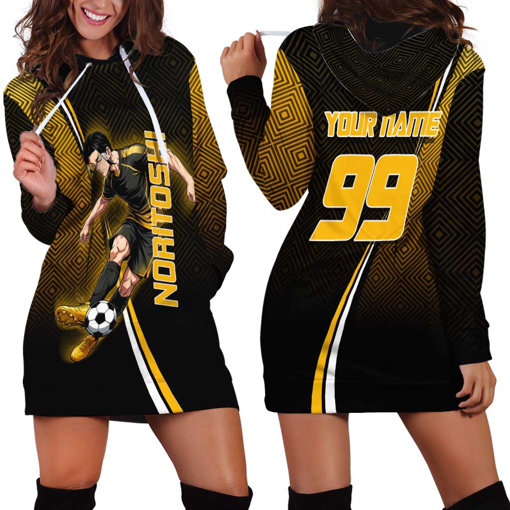 Personalized Noritoshi Kamo Jujutsu Kaisen Hoodie Dress Anime Soccer Theme with Yellow Geometric Design