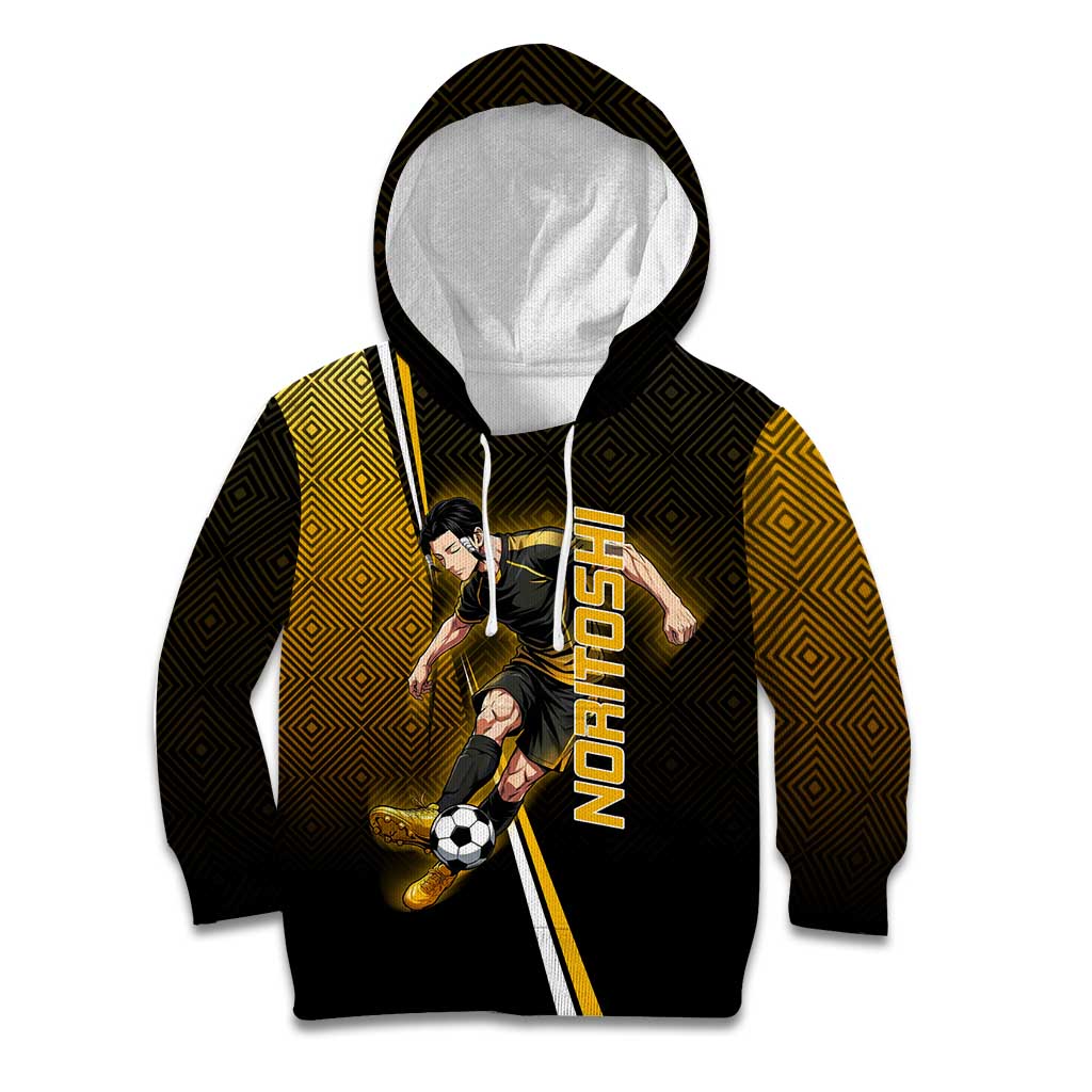 Personalized Noritoshi Kamo Jujutsu Kaisen Kid Hoodie Anime Soccer Theme with Yellow Geometric Design
