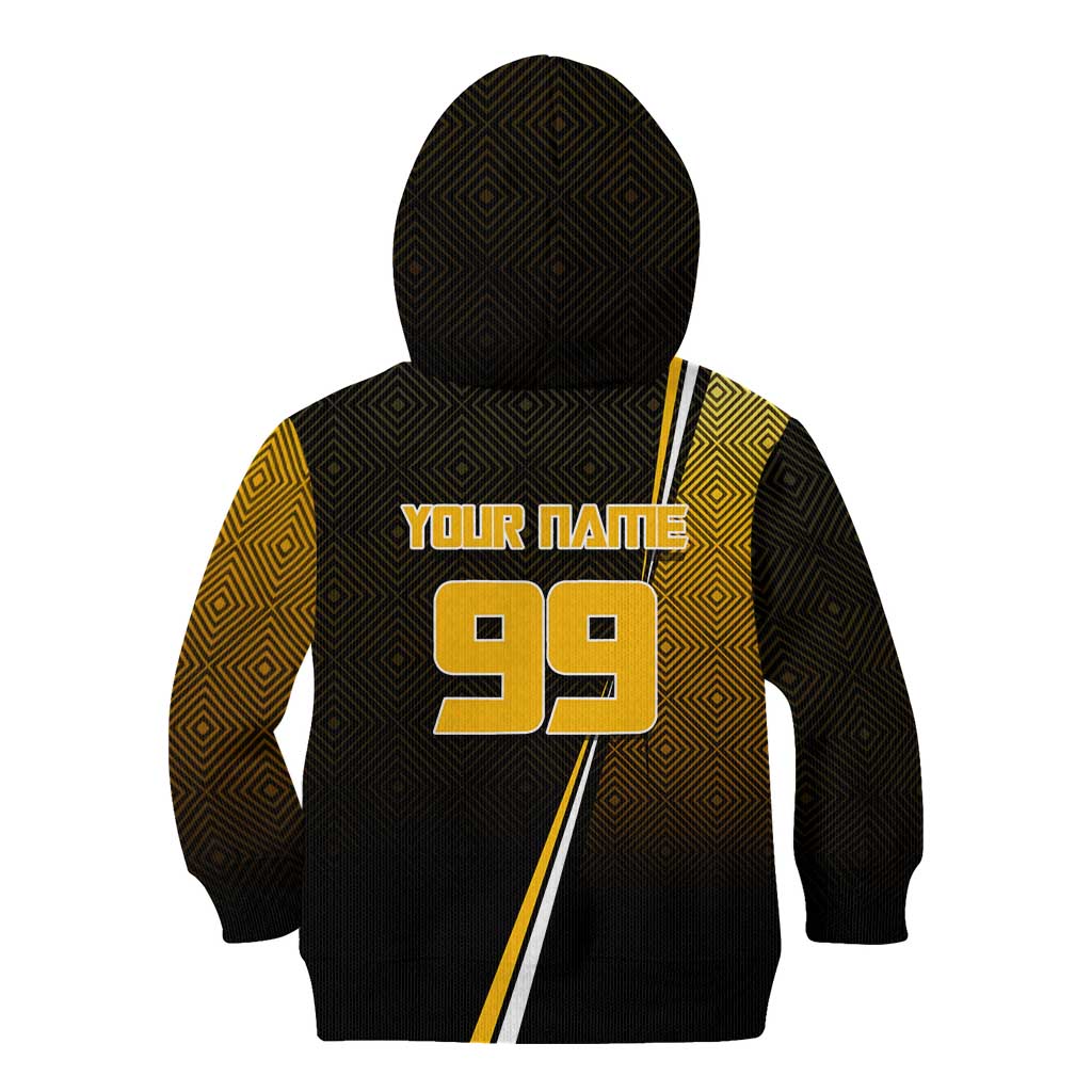 Personalized Noritoshi Kamo Jujutsu Kaisen Kid Hoodie Anime Soccer Theme with Yellow Geometric Design