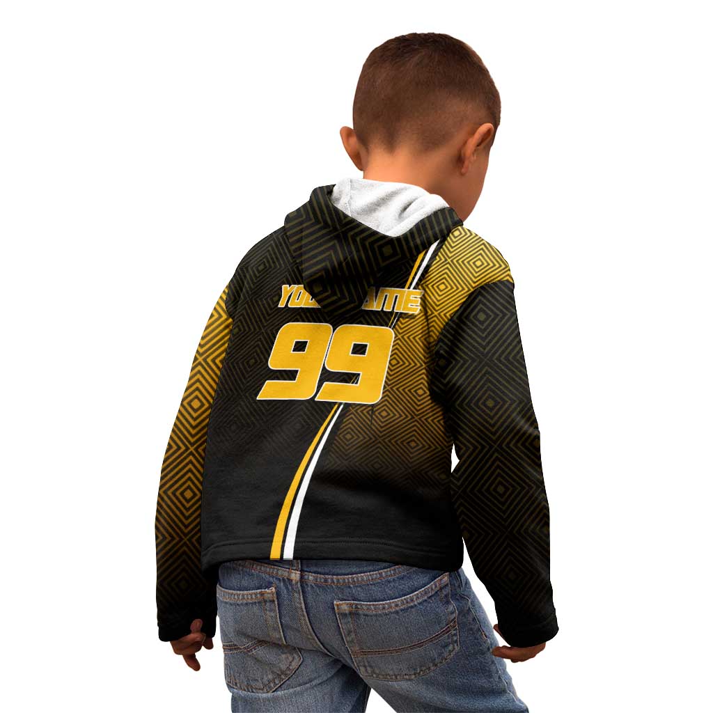 Personalized Noritoshi Kamo Jujutsu Kaisen Kid Hoodie Anime Soccer Theme with Yellow Geometric Design