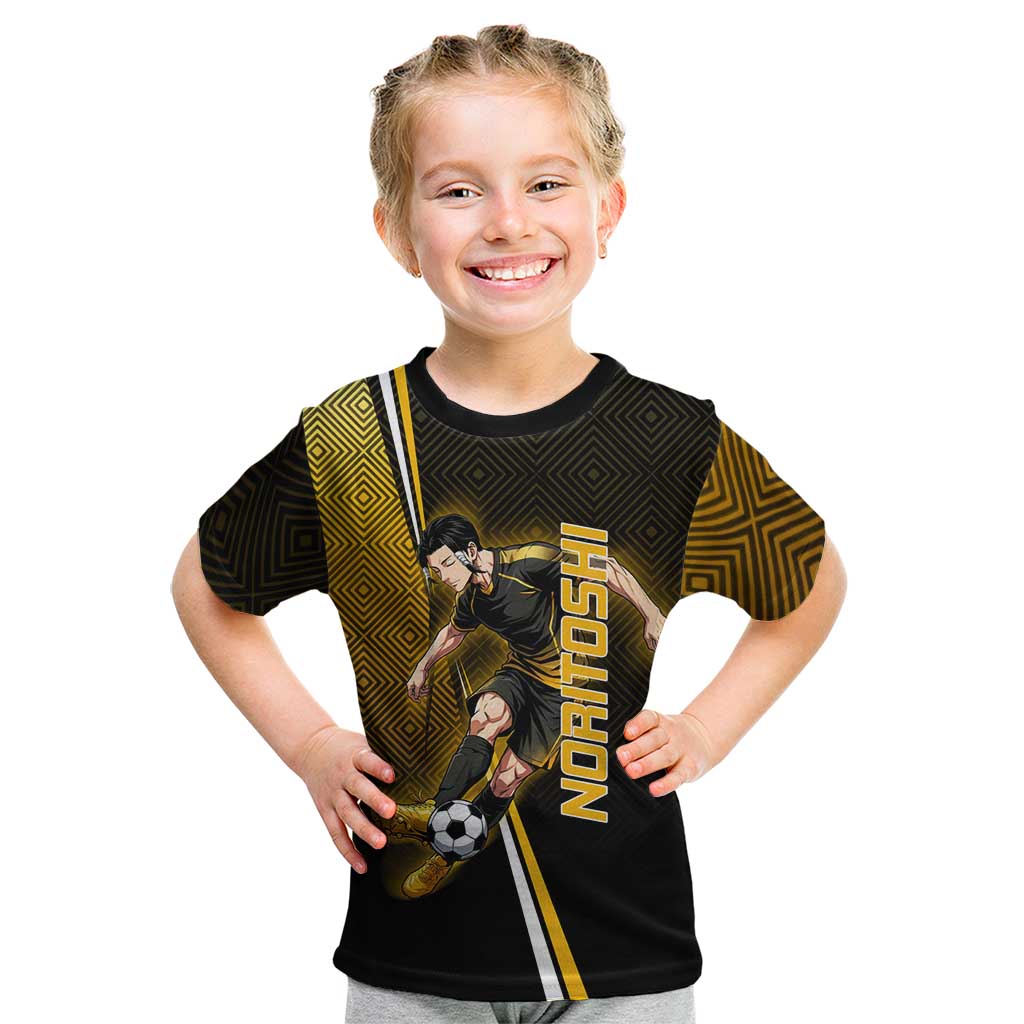 Personalized Noritoshi Kamo Jujutsu Kaisen Kid T Shirt Anime Soccer Theme with Yellow Geometric Design