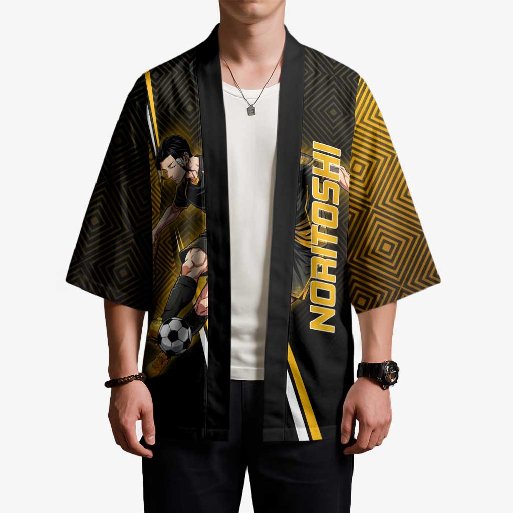 Personalized Noritoshi Kamo Jujutsu Kaisen Kimono Anime Soccer Theme with Yellow Geometric Design
